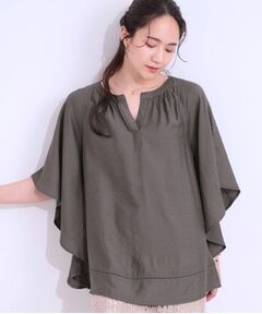 SHOO・LA・RUE / シューラルー シャツ・ブラウス | 【洗える/ひんやり】涼しく体型カバー お袖フレア ドレープブラウス