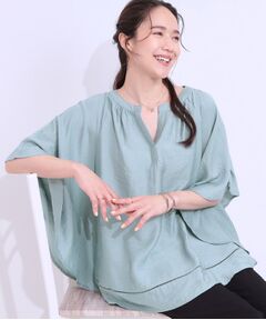 SHOO・LA・RUE / シューラルー シャツ・ブラウス | 【洗える/ひんやり】涼しく体型カバー お袖フレア ドレープブラウス