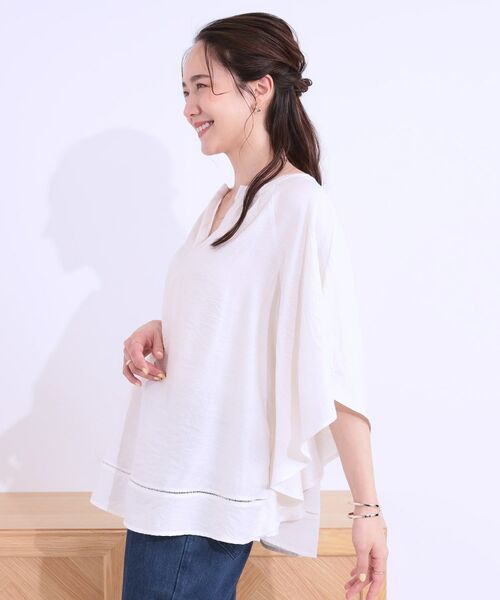 SHOO・LA・RUE / シューラルー シャツ・ブラウス | 【洗える/ひんやり】涼しく体型カバー お袖フレア ドレープブラウス | 詳細10