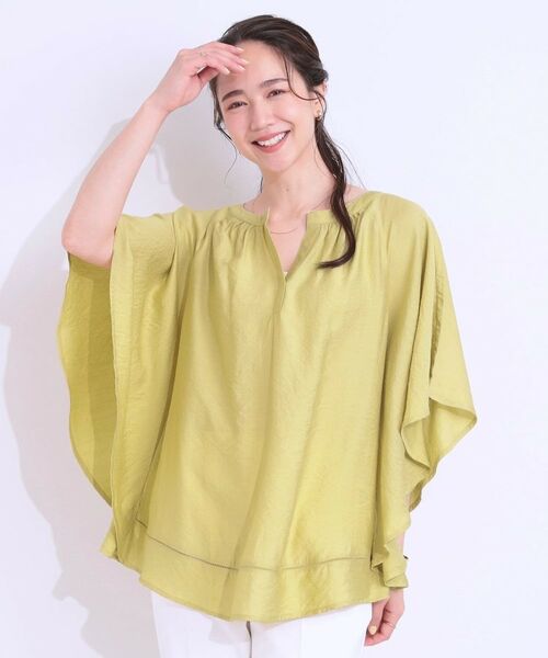 SHOO・LA・RUE / シューラルー シャツ・ブラウス | 【洗える/ひんやり】涼しく体型カバー お袖フレア ドレープブラウス | 詳細13