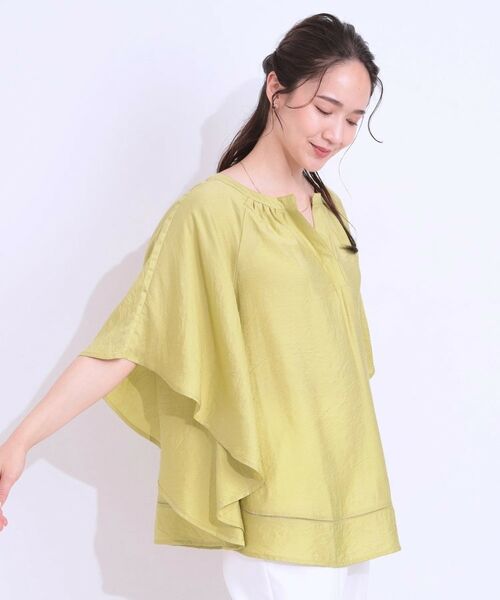 SHOO・LA・RUE / シューラルー シャツ・ブラウス | 【洗える/ひんやり】涼しく体型カバー お袖フレア ドレープブラウス | 詳細14