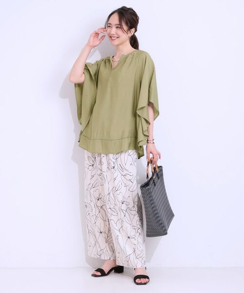 SHOO・LA・RUE / シューラルー シャツ・ブラウス | 【洗える/ひんやり】涼しく体型カバー お袖フレア ドレープブラウス | 詳細19