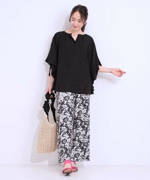 SHOO・LA・RUE / シューラルー シャツ・ブラウス | 【洗える/ひんやり】涼しく体型カバー お袖フレア ドレープブラウス | 詳細3