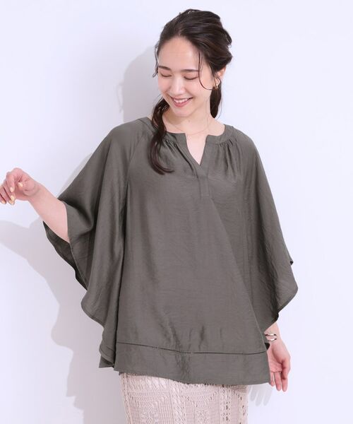 SHOO・LA・RUE / シューラルー シャツ・ブラウス | 【洗える/ひんやり】涼しく体型カバー お袖フレア ドレープブラウス | 詳細5