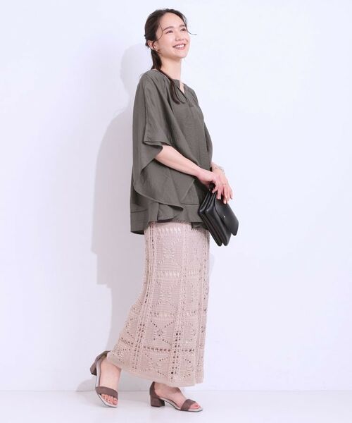 SHOO・LA・RUE / シューラルー シャツ・ブラウス | 【洗える/ひんやり】涼しく体型カバー お袖フレア ドレープブラウス | 詳細7