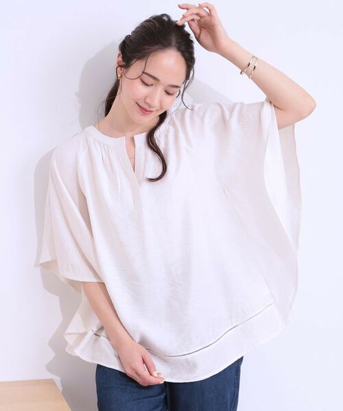 SHOO・LA・RUE / シューラルー シャツ・ブラウス | 【洗える/ひんやり】涼しく体型カバー お袖フレア ドレープブラウス | 詳細9