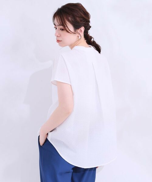 SHOO・LA・RUE / シューラルー シャツ・ブラウス | 【洗える/S-LL】涼やかで好印象 サッカーブラウス | 詳細10