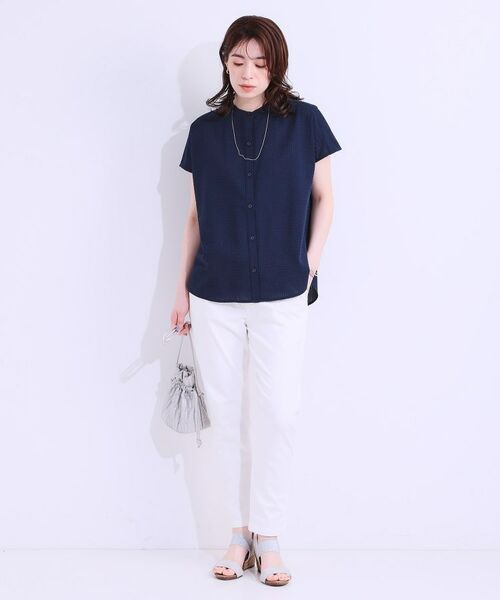 SHOO・LA・RUE / シューラルー シャツ・ブラウス | 【洗える/S-LL】涼やかで好印象 サッカーブラウス | 詳細3