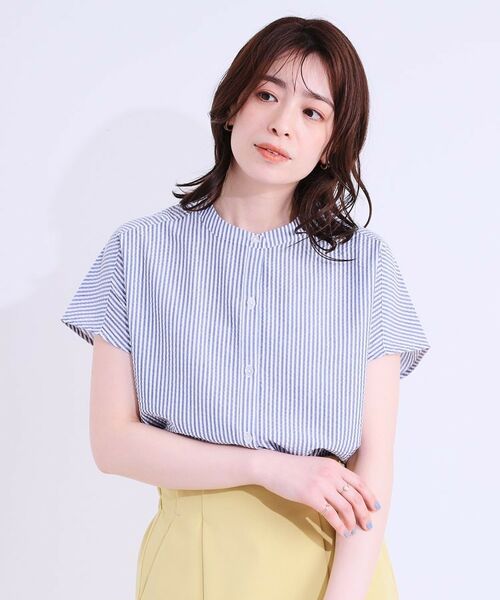 SHOO・LA・RUE / シューラルー シャツ・ブラウス | 【洗える/S-LL】涼やかで好印象 サッカーブラウス | 詳細5
