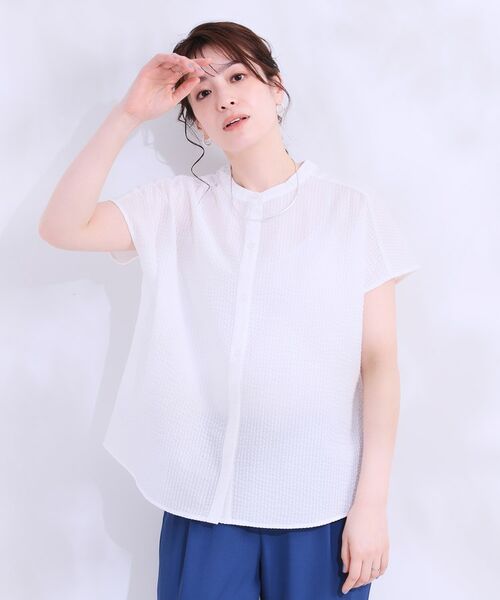 SHOO・LA・RUE / シューラルー シャツ・ブラウス | 【洗える/S-LL】涼やかで好印象 サッカーブラウス | 詳細9