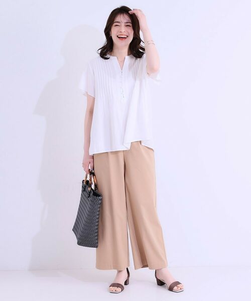 SHOO・LA・RUE / シューラルー シャツ・ブラウス | 【洗える/S-LL】ふわりシルエットが涼しげ フロントボタンブラウス | 詳細3