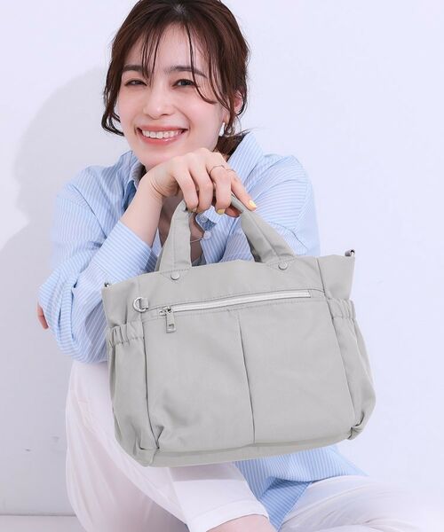 SHOO・LA・RUE/シューラルー 【撥水】フロントポケットトートバッグ グレー(012) 00 SHOO・LA・RUE/シューラルー 【撥水】フロントポケットトートバッグ グレー(012) 00