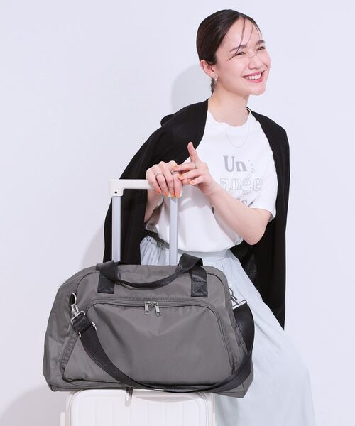 SHOO・LA・RUE/シューラルー 【撥水】キャリーオンボストンバッグ チャコールグレー(013) 00 SHOO・LA・RUE/シューラルー 【撥水】キャリーオンボストンバッグ チャコールグレー(013) 00