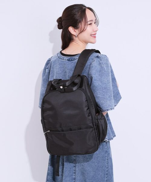 SHOO・LA・RUE/シューラルー 【撥水】キャリーオン10ポケットリュック ブラック(019) 00 SHOO・LA・RUE/シューラルー 【撥水】キャリーオン10ポケットリュック ブラック(019) 00