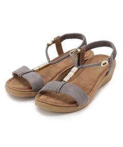 SHOO・LA・RUE / シューラルー サンダル | ビジューYストラップサンダル