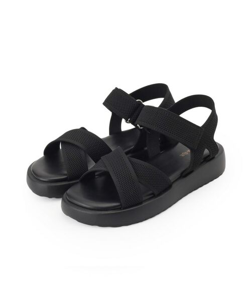 SHOO・LA・RUE/シューラルー ニットサンダル ブラック(019) 35(23.5cm) SHOO・LA・RUE/シューラルー ニットサンダル ブラック(019) 35(23.5cm)