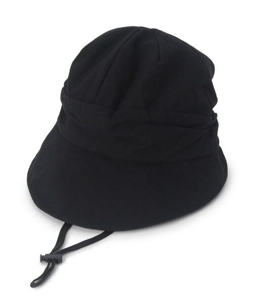 SHOO・LA・RUE / シューラルー ハンチング・キャスケット・ベレー帽 | 【UVカット】顔周りすっぽりキャスケット【サイズ調整/あご紐付き】(ブラック(019))