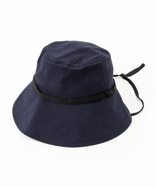 SHOO・LA・RUE/シューラルー 【UVカット】紐付きハット【サイズ調整/あご紐付き】 ネイビー(094) 00 SHOO・LA・RUE/シューラルー 【UVカット】紐付きハット【サイズ調整/あご紐付き】 ネイビー(094) 00