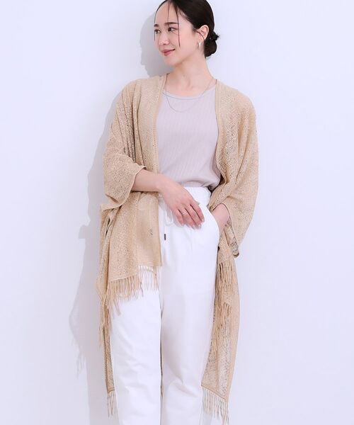SHOO・LA・RUE/シューラルー スクエアレースポンチョ ライトベージュ(051) 00 SHOO・LA・RUE/シューラルー スクエアレースポンチョ ライトベージュ(051) 00