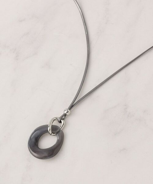 SHOO・LA・RUE/シューラルー オーバルワントップコードネックレス グレー(012) 00 SHOO・LA・RUE/シューラルー オーバルワントップコードネックレス グレー(012) 00