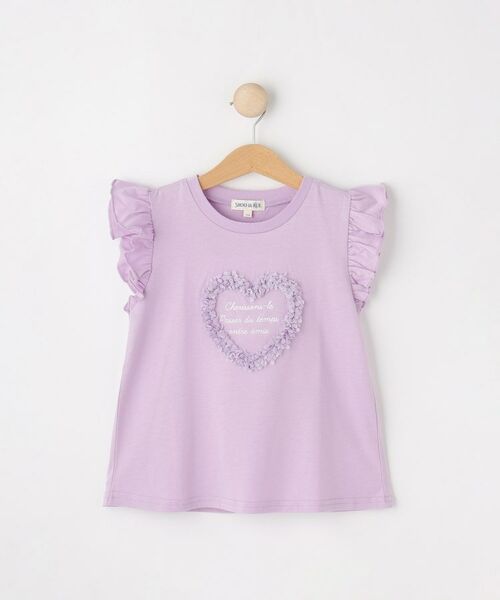 SHOO・LA・RUE / シューラルー Tシャツ | 【100-150cm/ひんやり】花びらモチーフTシャツ(パープル(081))