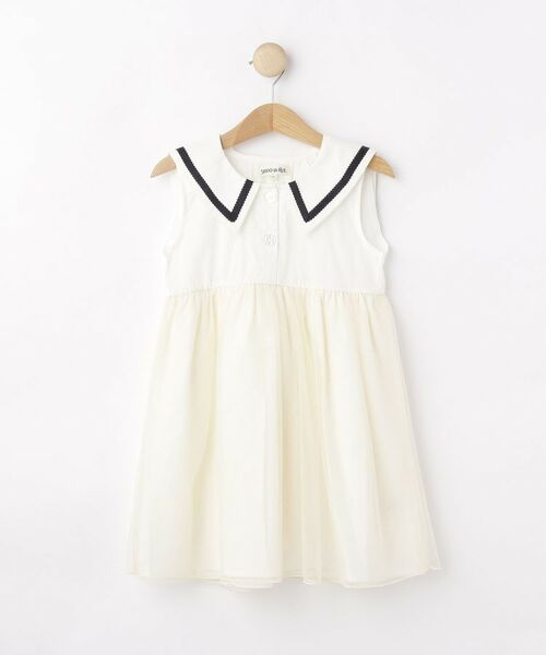 SHOO・LA・RUE / シューラルー ワンピース | 【100-150cm】チュール使いに心躍る セーラーカラーワンピース | 詳細1