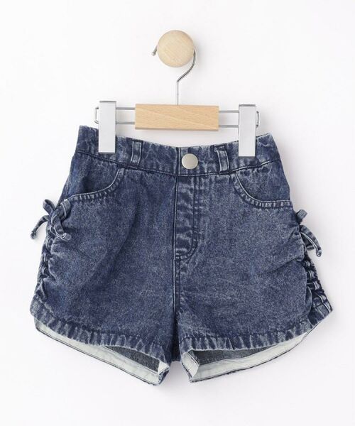 SHOO・LA・RUE / シューラルー ショート・ハーフ・半端丈パンツ | 【100-150cm】シャーリングがポイント ケミカルデニムショートパンツ | 詳細2