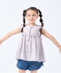 SHOO・LA・RUE / シューラルー シャツ・ブラウス | 【110-150cm】ハートボタンがアクセント ノースリーブブラウス