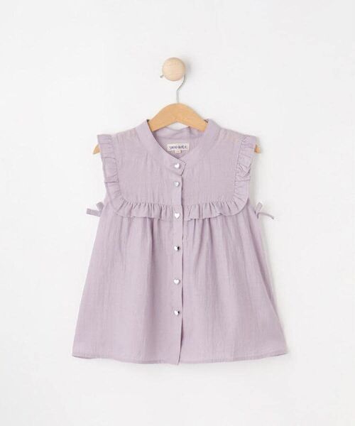 SHOO・LA・RUE / シューラルー シャツ・ブラウス | 【110-150cm】ハートボタンがアクセント ノースリーブブラウス | 詳細2