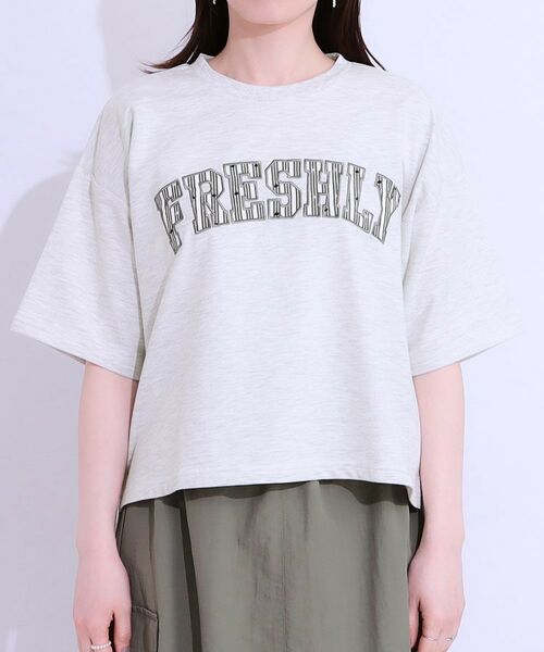 SHOO・LA・RUE / シューラルー カットソー | 【S-LL】ゆるっと大人カジュアルに 柄ロゴアソート ミニ裏毛トップス | 詳細13