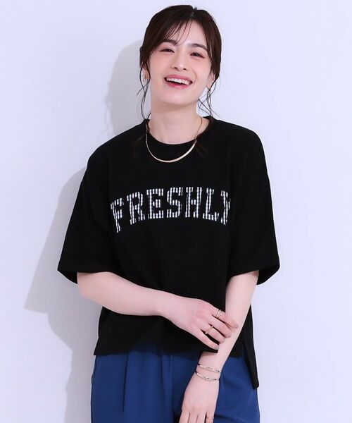 SHOO・LA・RUE / シューラルー カットソー | 【S-LL】ゆるっと大人カジュアルに 柄ロゴアソート ミニ裏毛トップス | 詳細5