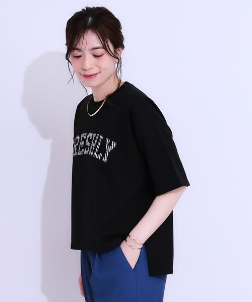 SHOO・LA・RUE / シューラルー カットソー | 【S-LL】ゆるっと大人カジュアルに 柄ロゴアソート ミニ裏毛トップス | 詳細6