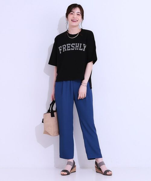 SHOO・LA・RUE / シューラルー カットソー | 【S-LL】ゆるっと大人カジュアルに 柄ロゴアソート ミニ裏毛トップス | 詳細7