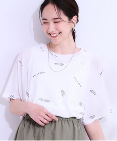 SHOO・LA・RUE / シューラルー Tシャツ | 【洗える/S-LL】ゆるっとこなれ見え 総柄プリント シアーTシャツ