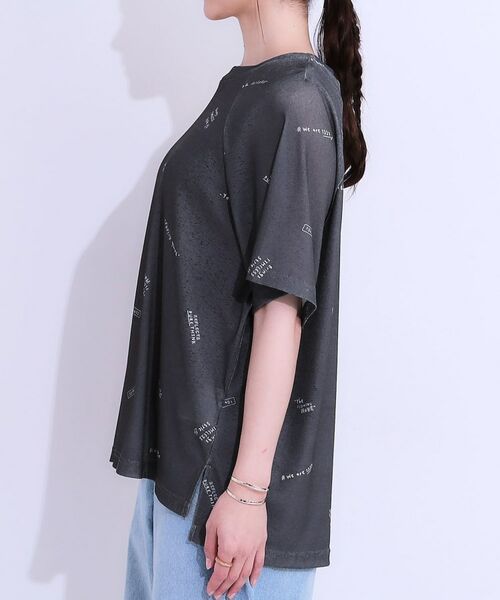 SHOO・LA・RUE / シューラルー Tシャツ | 【洗える/S-LL】ゆるっとこなれ見え 総柄プリント シアーTシャツ | 詳細14