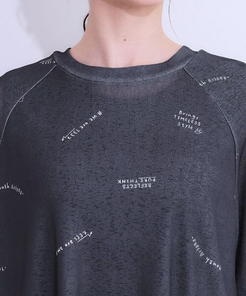 SHOO・LA・RUE / シューラルー Tシャツ | 【洗える/S-LL】ゆるっとこなれ見え 総柄プリント シアーTシャツ | 詳細16