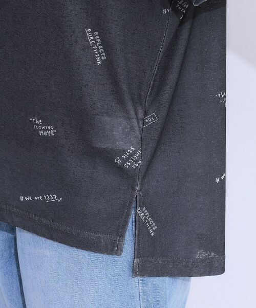 SHOO・LA・RUE / シューラルー Tシャツ | 【洗える/S-LL】ゆるっとこなれ見え 総柄プリント シアーTシャツ | 詳細18