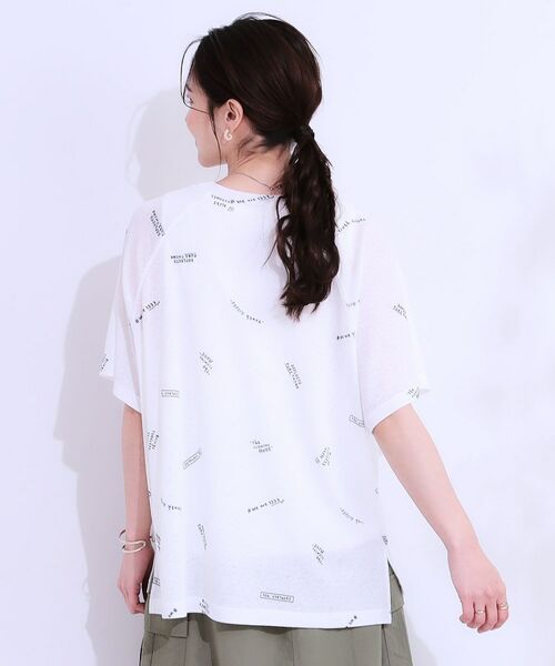 SHOO・LA・RUE / シューラルー Tシャツ | 【洗える/S-LL】ゆるっとこなれ見え 総柄プリント シアーTシャツ | 詳細2