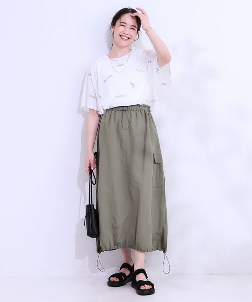 SHOO・LA・RUE / シューラルー Tシャツ | 【洗える/S-LL】ゆるっとこなれ見え 総柄プリント シアーTシャツ | 詳細3