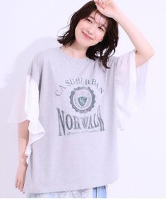 SHOO・LA・RUE / シューラルー カットソー | 【S-LL】リメイク風 ポンチョデザインTシャツ