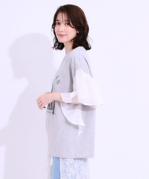 SHOO・LA・RUE / シューラルー カットソー | 【S-LL】リメイク風 ポンチョデザインTシャツ | 詳細2