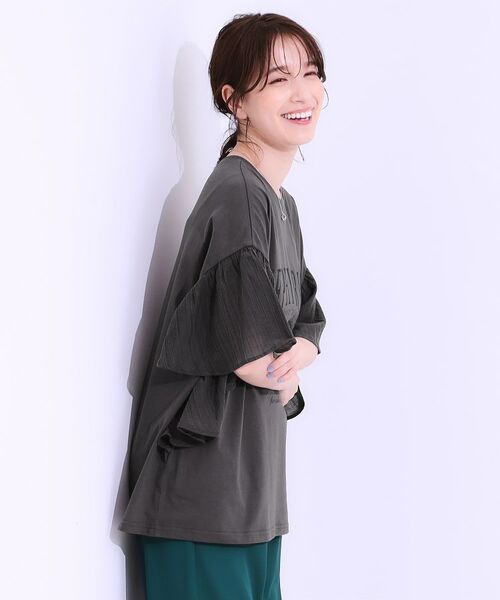 SHOO・LA・RUE / シューラルー カットソー | 【S-LL】リメイク風 ポンチョデザインTシャツ | 詳細6