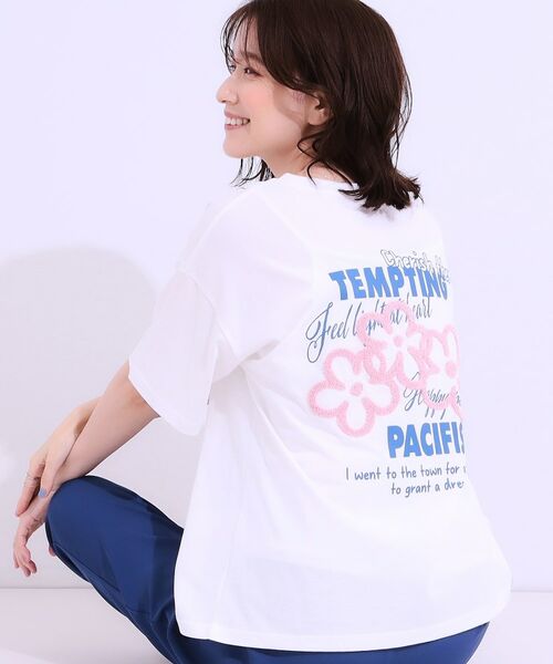 SHOO・LA・RUE / シューラルー Tシャツ | 【洗える/S-LL】サガラ刺繍アソートTシャツ(ホワイト(101))