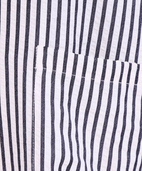 SHOO・LA・RUE / シューラルー テーラードジャケット | 【セットアップ可能/ひんやり/吸水速乾】サッカーストライプ テーラードカラーシャツジャケット | 詳細12