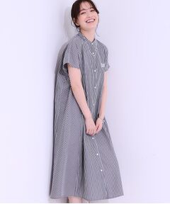 SHOO・LA・RUE / シューラルー ミニ丈・ひざ丈ワンピース | バックロゴが目を惹く ストライプシャツワンピース
