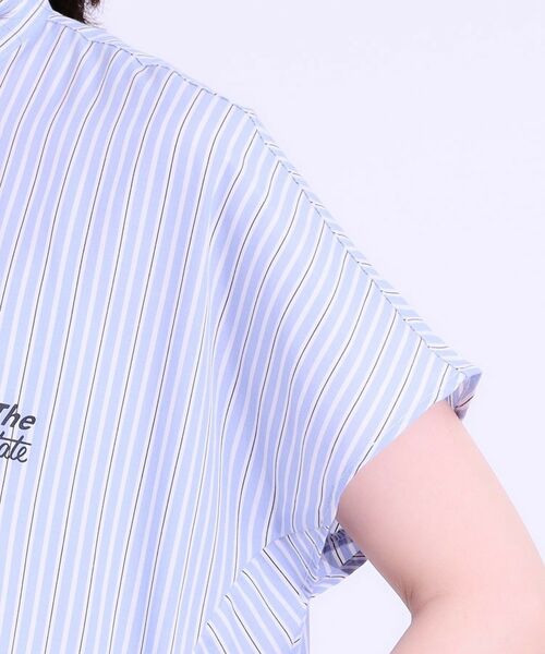 SHOO・LA・RUE / シューラルー ミニ丈・ひざ丈ワンピース | バックロゴが目を惹く ストライプシャツワンピース | 詳細14