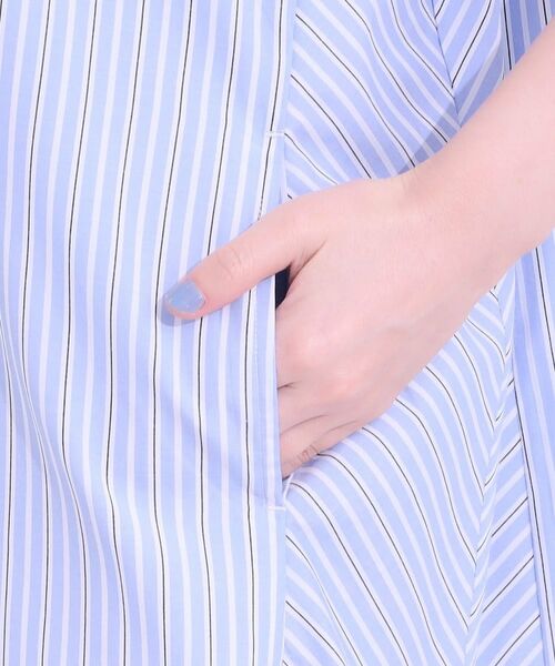 SHOO・LA・RUE / シューラルー ミニ丈・ひざ丈ワンピース | バックロゴが目を惹く ストライプシャツワンピース | 詳細15