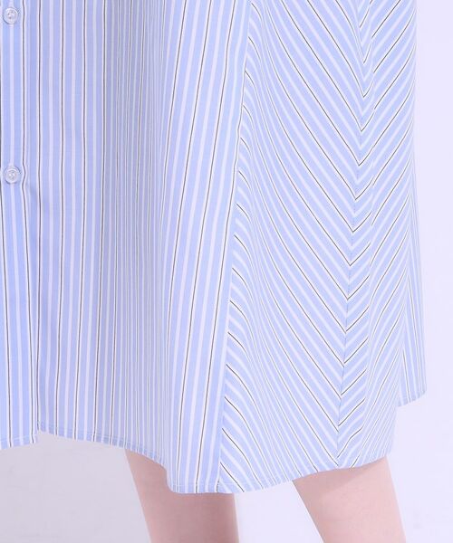 SHOO・LA・RUE / シューラルー ミニ丈・ひざ丈ワンピース | バックロゴが目を惹く ストライプシャツワンピース | 詳細16