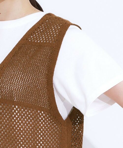 SHOO・LA・RUE / シューラルー ロング・マキシ丈ワンピース | 【前後2WAY】リネンライクブークレ パッチワーク風ニットワンピース | 詳細19