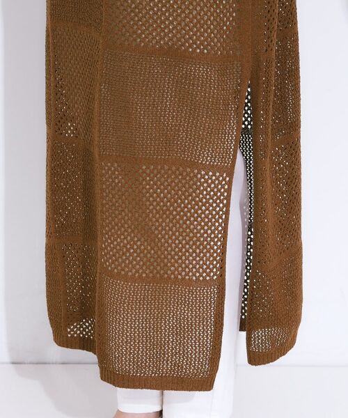 SHOO・LA・RUE / シューラルー ロング・マキシ丈ワンピース | 【前後2WAY】リネンライクブークレ パッチワーク風ニットワンピース | 詳細20